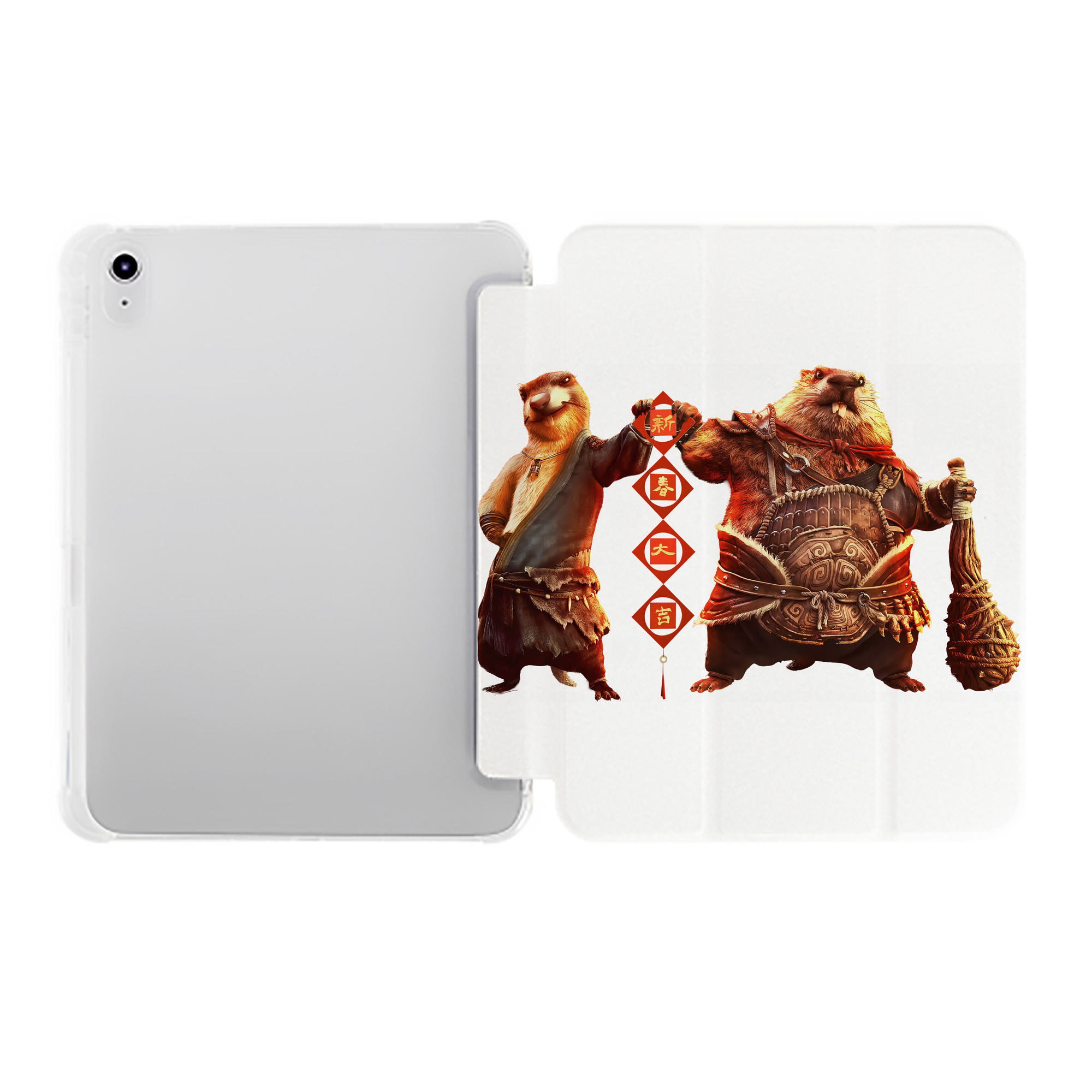 （画像用） Ne Zha 2 ナタ 魔童の大暴れ IPad ケース ペン収納付き 三つ折りスタンド PUレザー×シリコン 対応機種9.5/10.5/10.9インチ